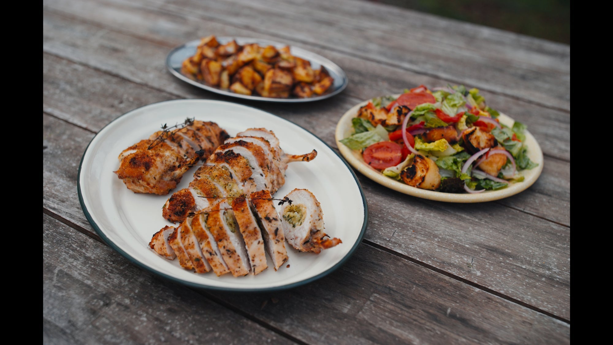 Crispy Skin Chicken Breast With Melty Garlic Cheese