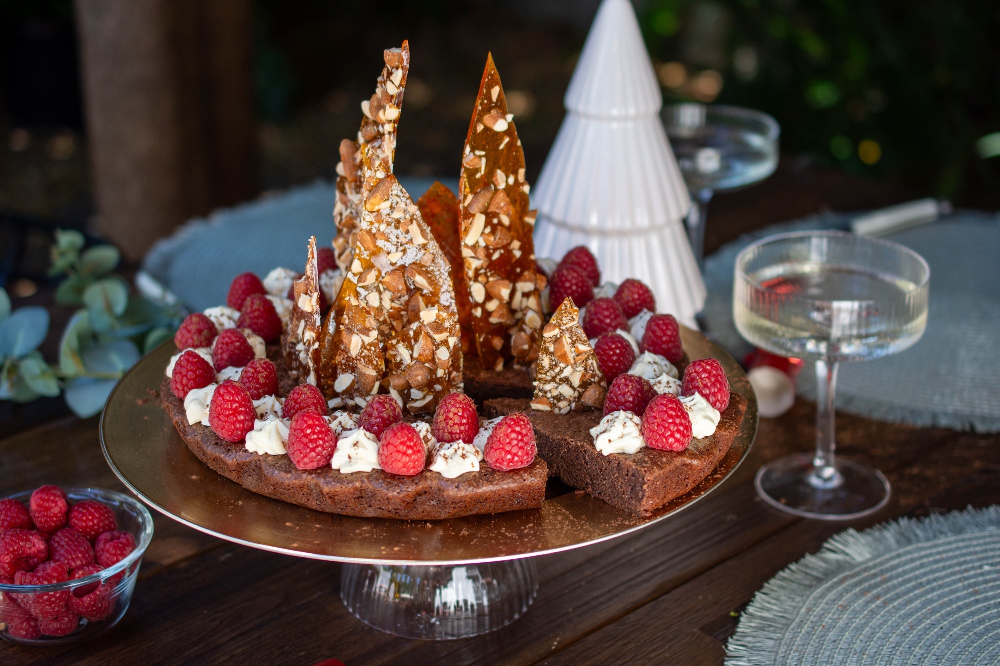 Dark Chocolate Torte With Roasted Almond Shards