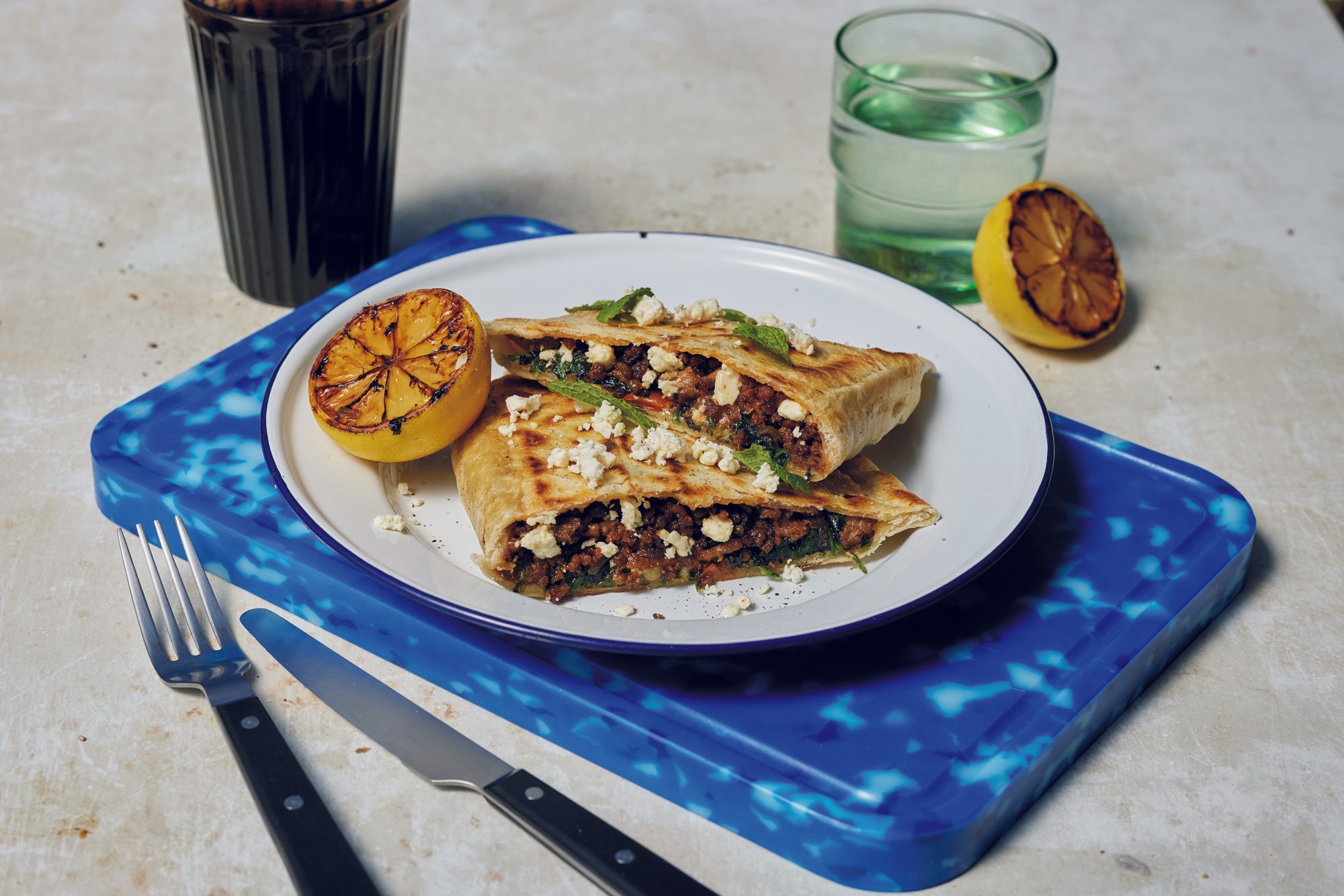 Lamb Spinac And Feta Gozleme