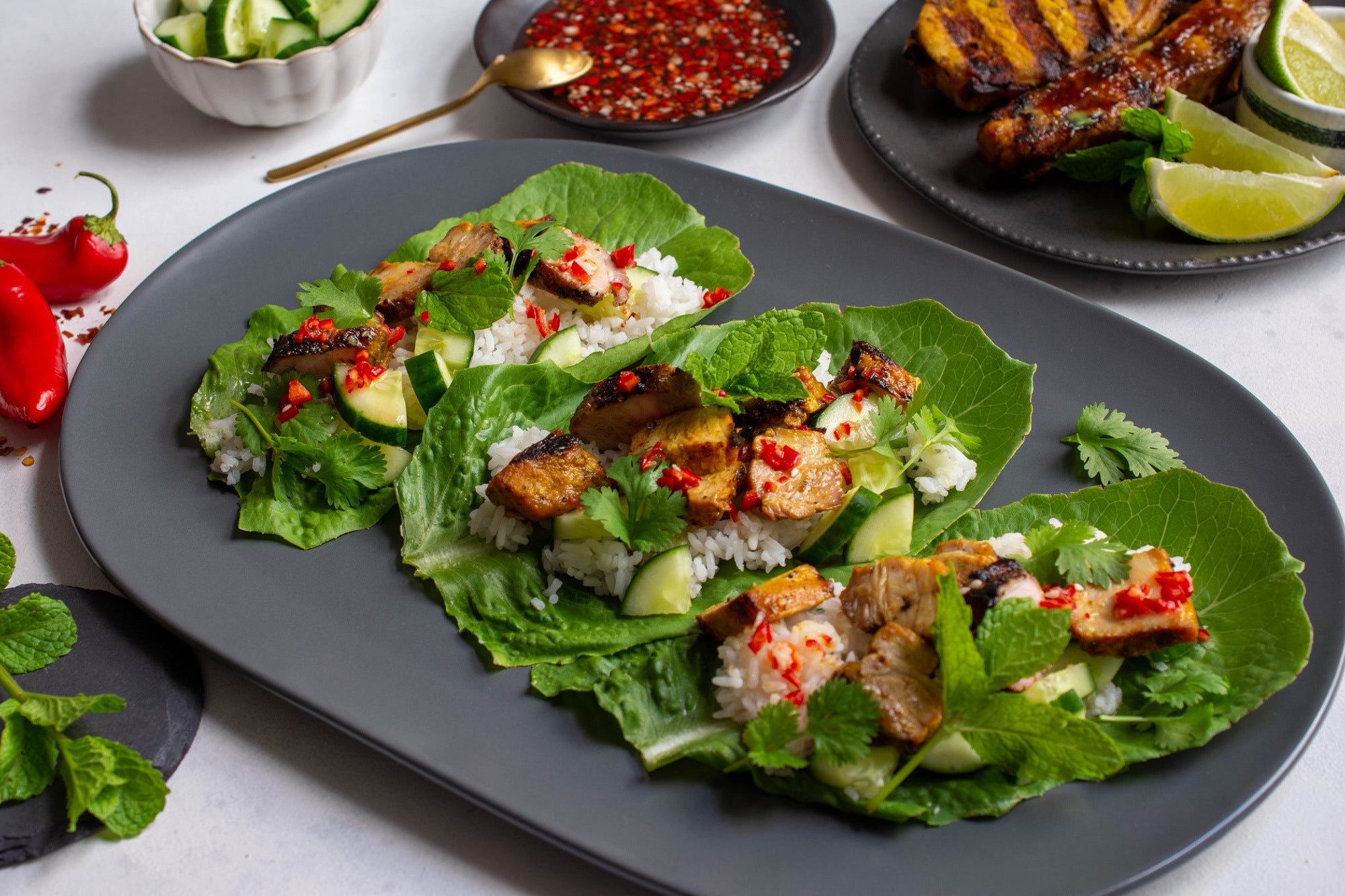 Vietnamese Pork Chop Lettuce Cup