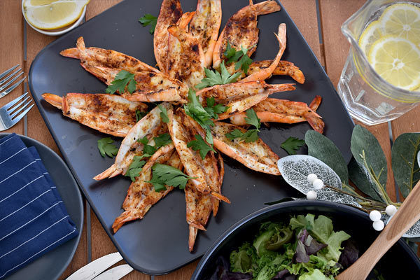 Butterflied Barbecue Prawns