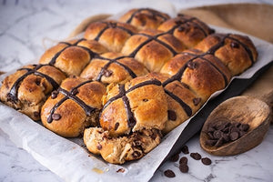 Choc Hot Cross Brioche Buns