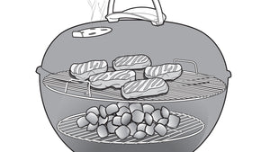 57cm Kettle Charcoal Barbecue Setup – Direct Cooking