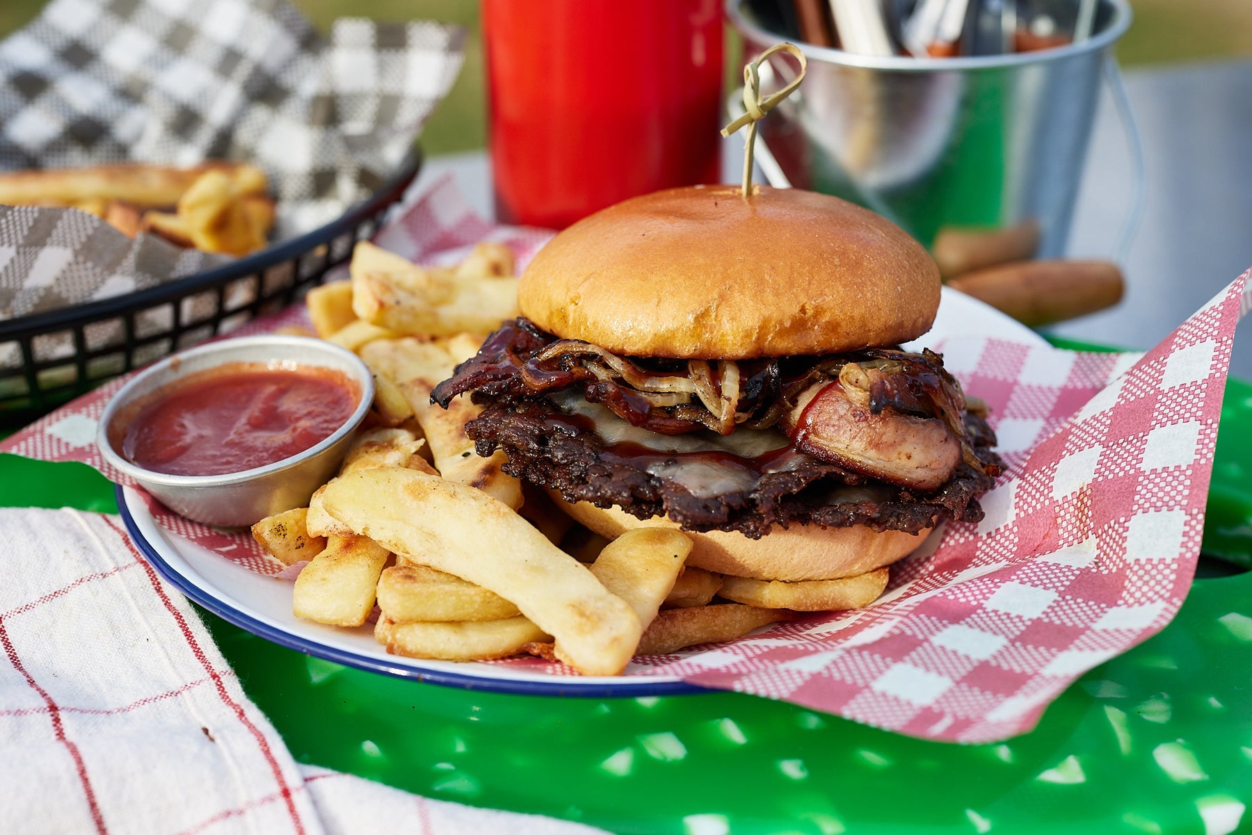 Double Beef And Bacon Griddled Smashed Burgers