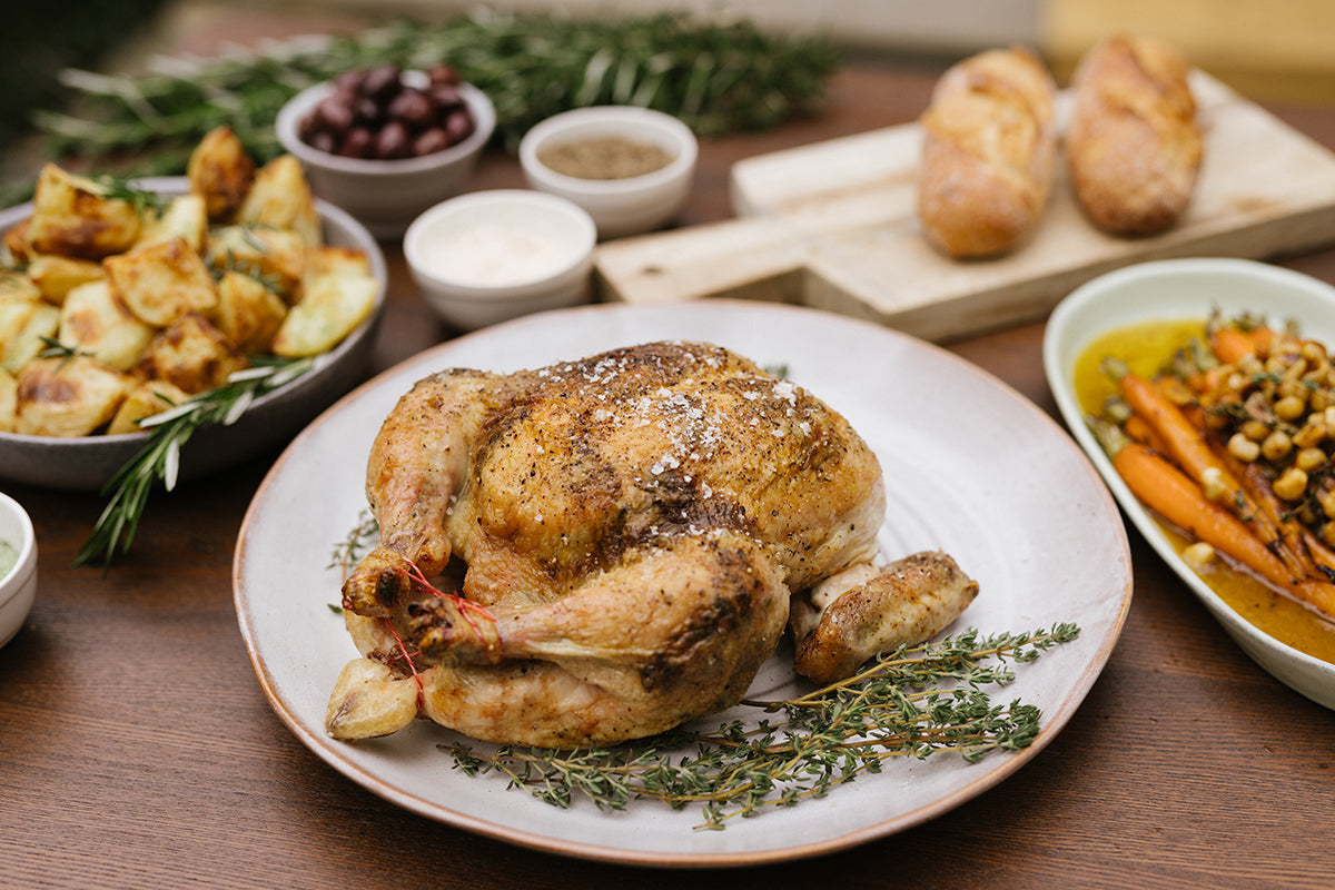 Garlic And Thyme Butter Roast Chicken