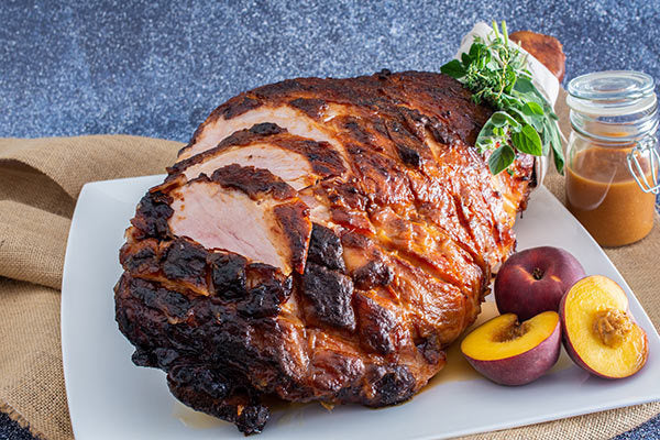 Peach And Bourbon Glazed Ham