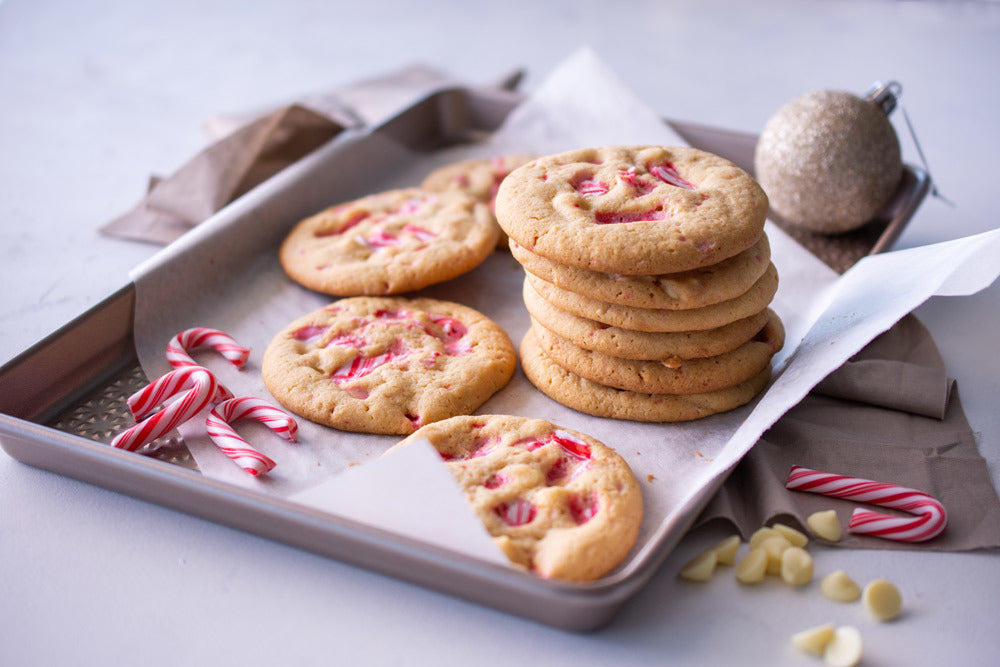 White Choc And Candy Cane Cookies