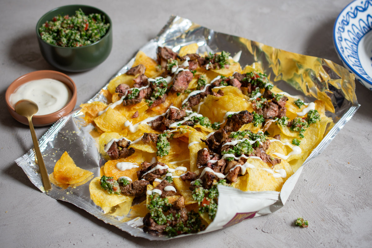 Yiros Style Loaded Charcuterie Chips