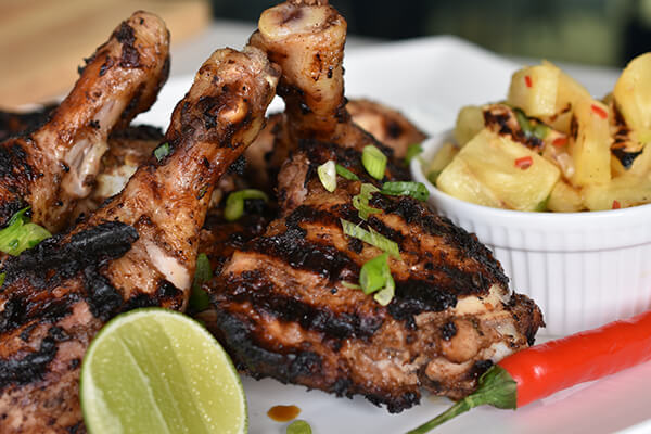 Jamaican Jerk Chicken And Barbecued Pineapple Salsa Web