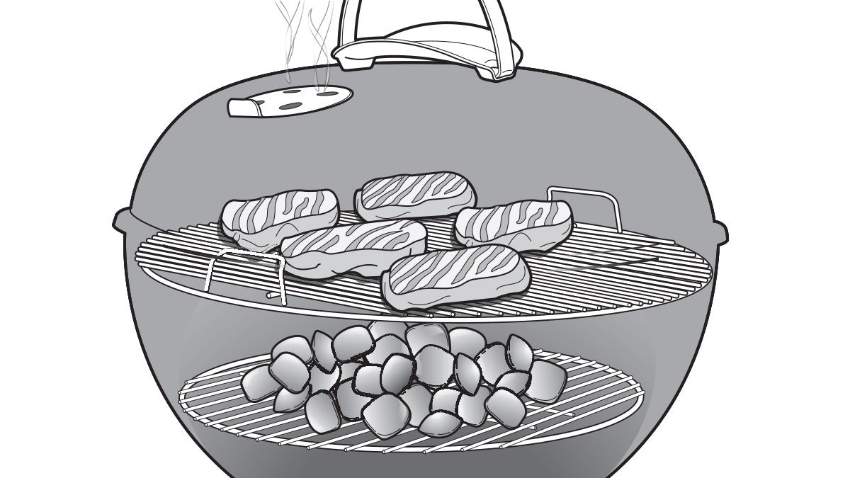 57cm Kettle Charcoal Barbecue Setup – Direct Cooking