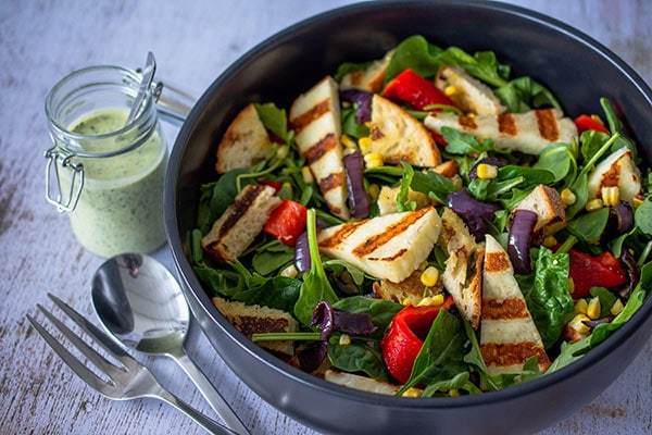 Grilled Halloumi And Vegetable Salad