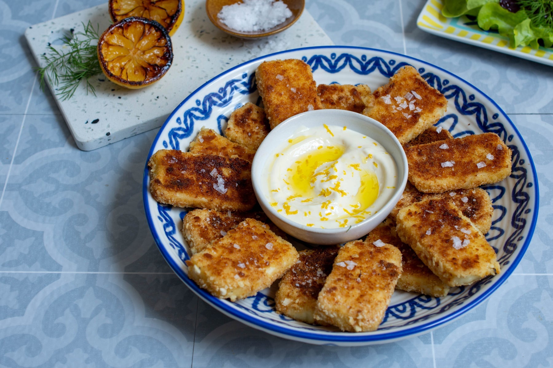 Jatz Crumbed Halloumi With Lemony Mayo