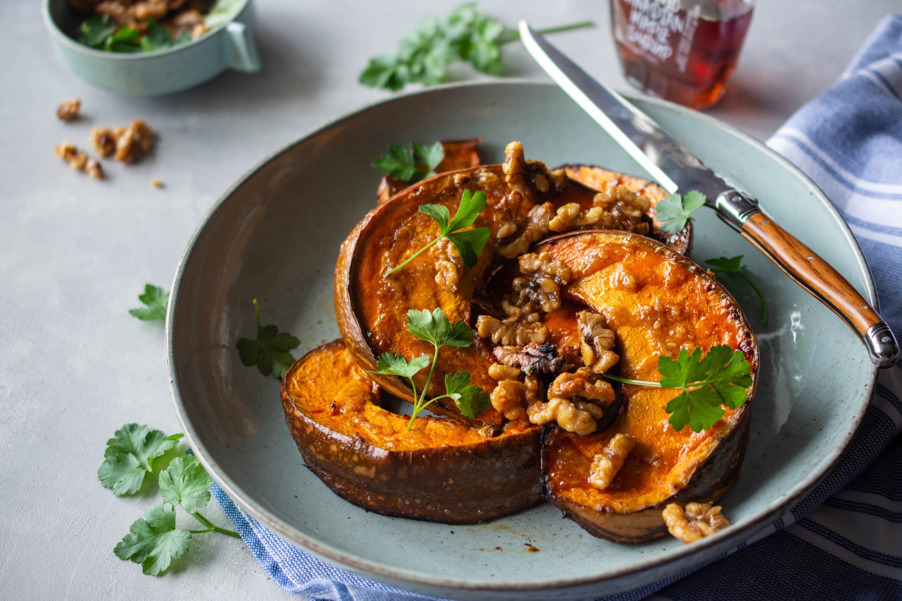 Miso Maple Roast Pumpkin With Toasted Walnuts