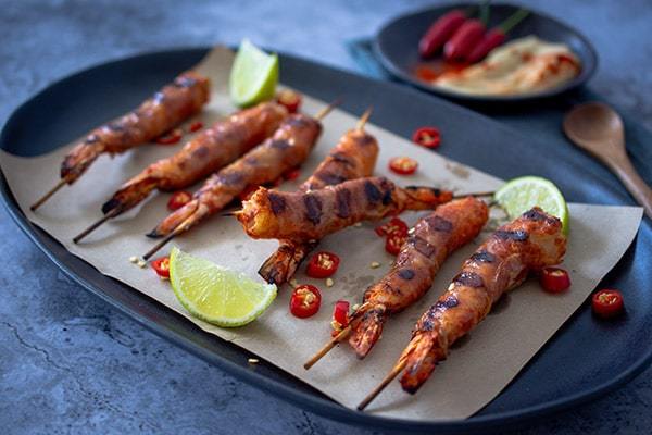 Prosciutto Wrapped Firecracker Prawns