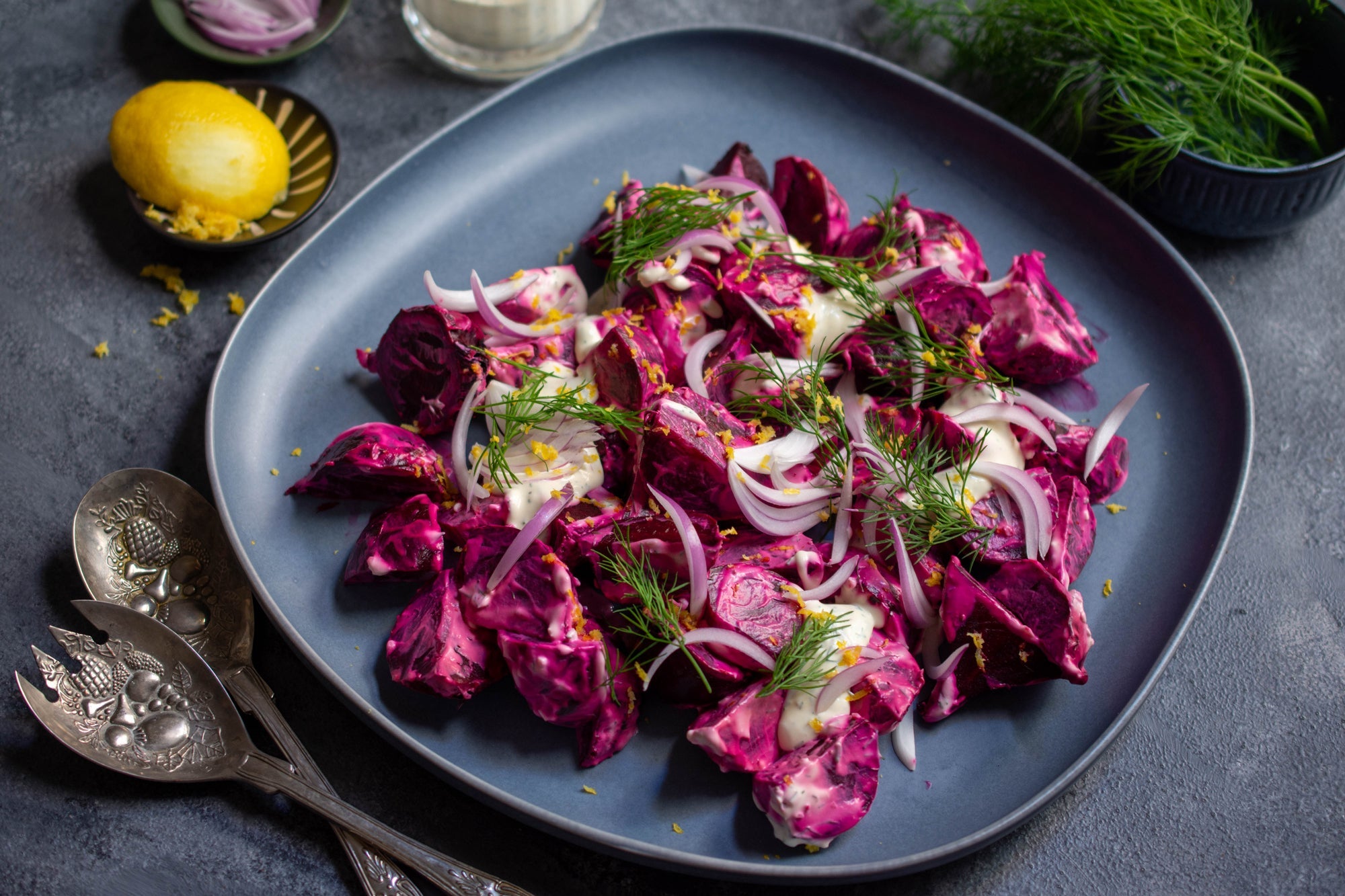 Smoked Beetroot And Creme Fraiche Salad