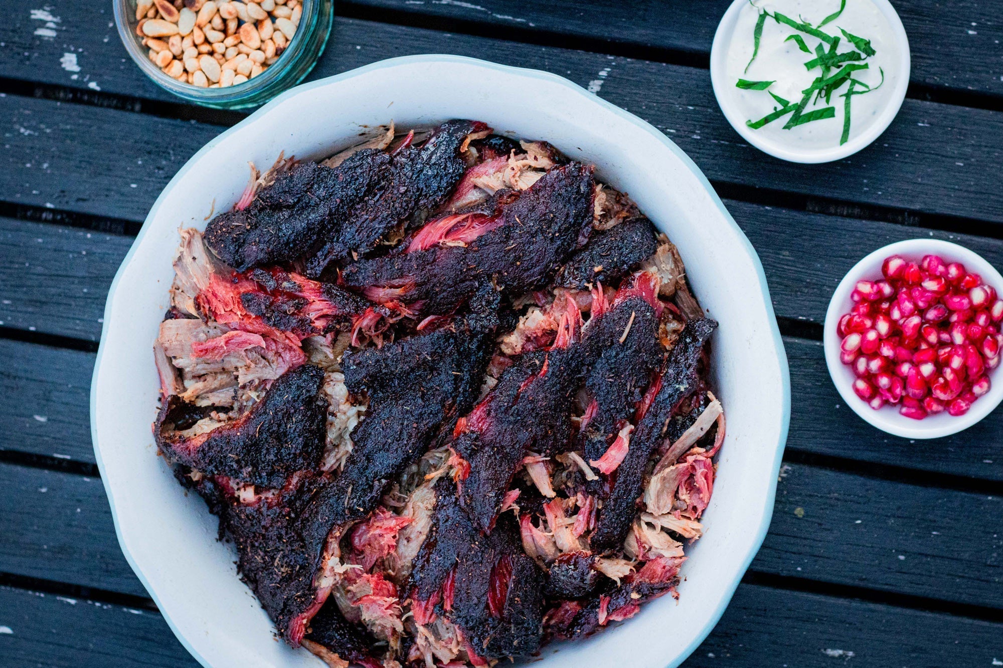 Smoked Lamb Shoulder With Pomegranate