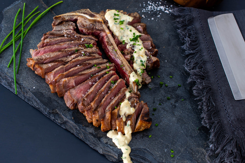 T Bone Steak With Creme Fraiche Sauce