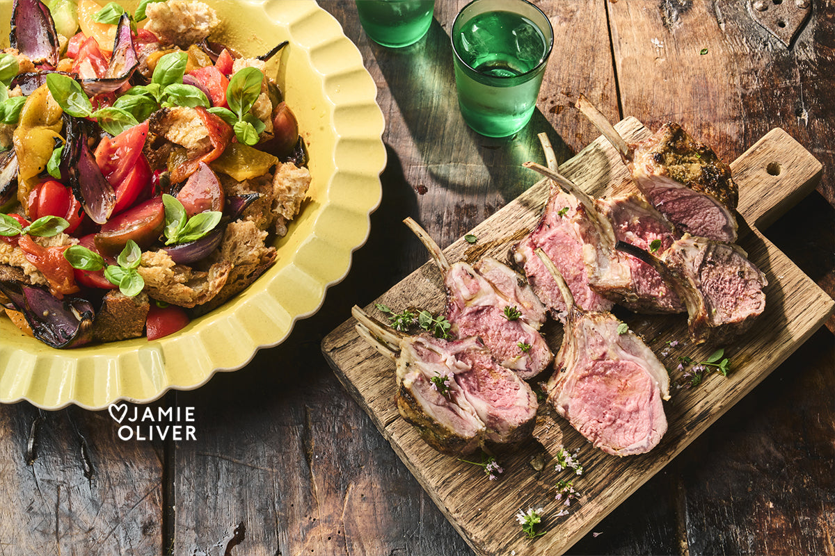 Thyme Crusted Rack Of Lamb Jamie Oliver