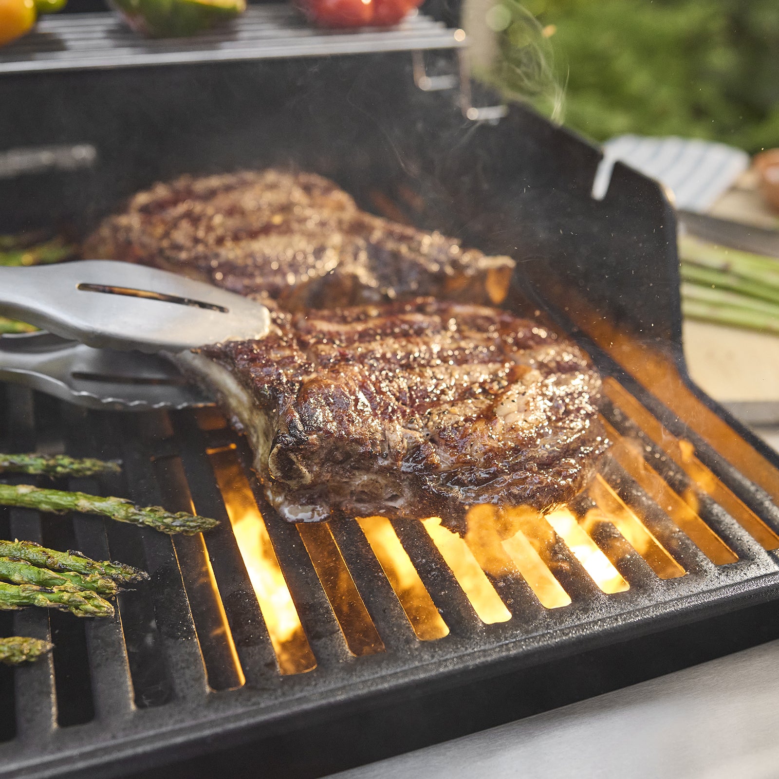 Porcelain-enamelled cast iron grills