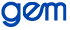 Logo of gem on a blue background